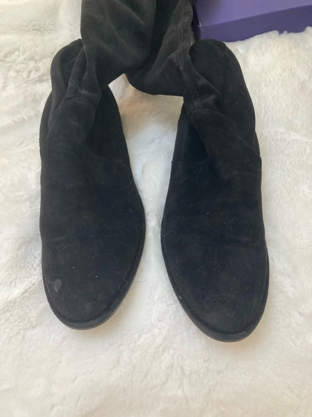 Stuart Weitzman Black Over-the-Knee Suede Boots